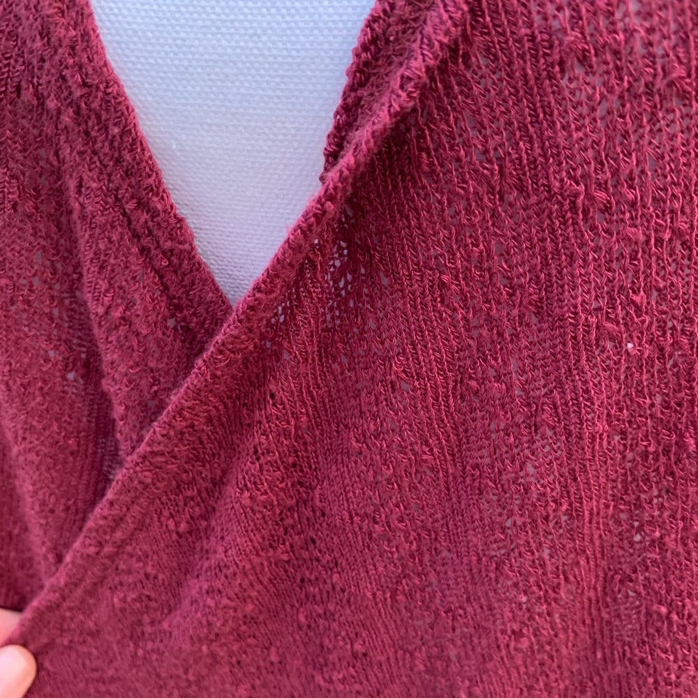 Volcom Open Front Cardigan Size Xs Dark Red - image 4